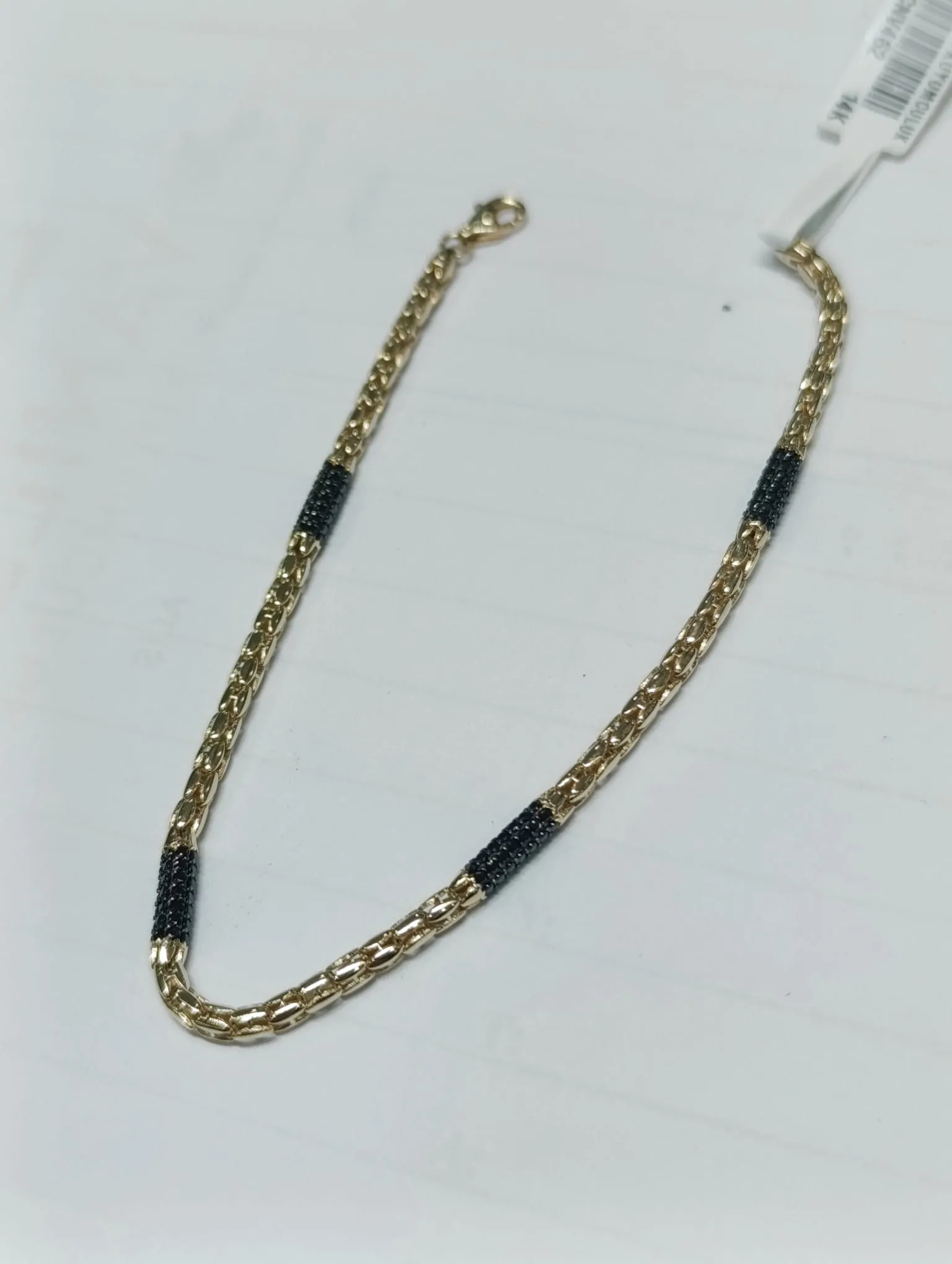 Erkek Kral Bileklik Siyah Taşlı 