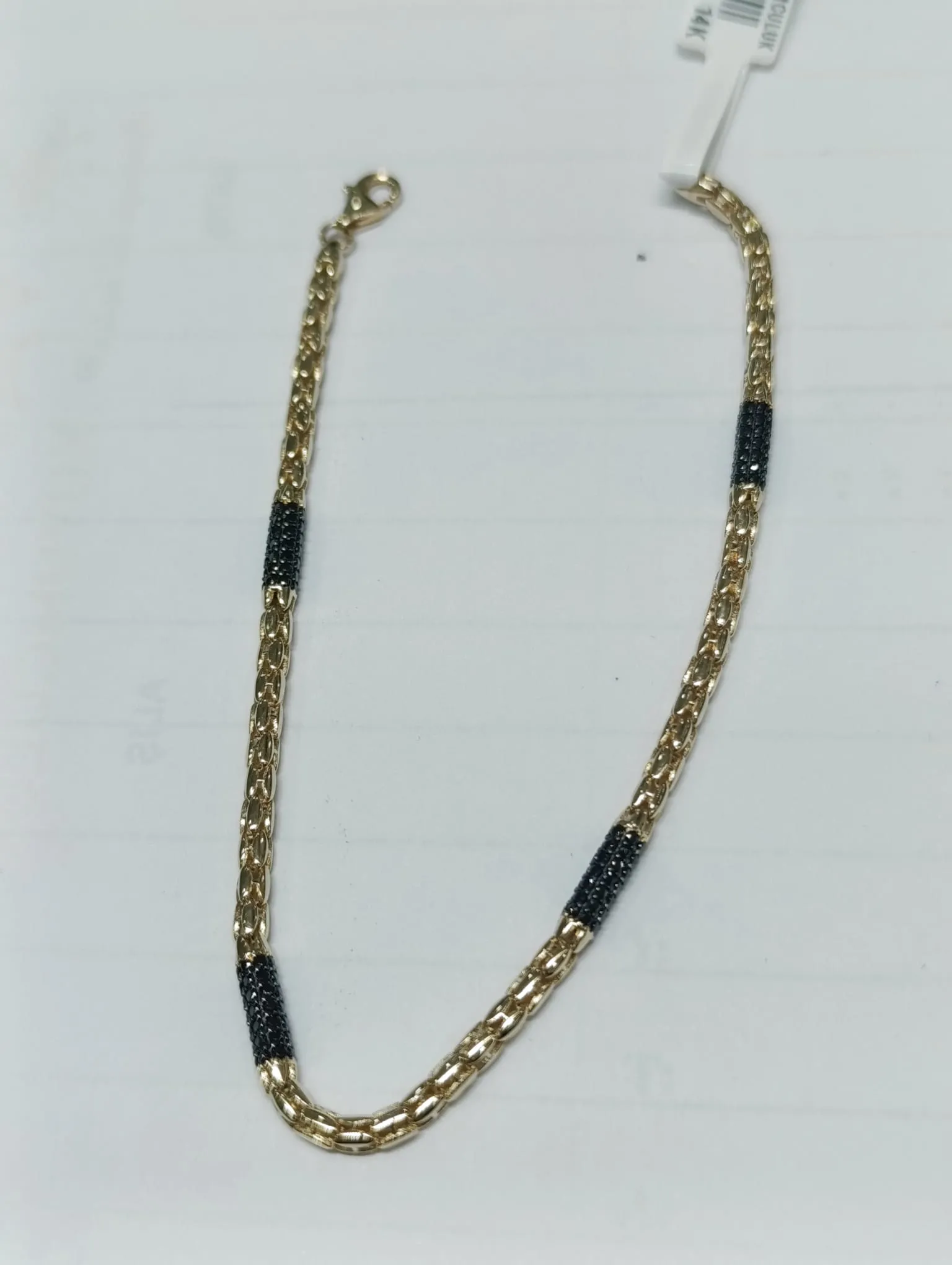 Erkek Kral Bileklik Siyah Taşlı 