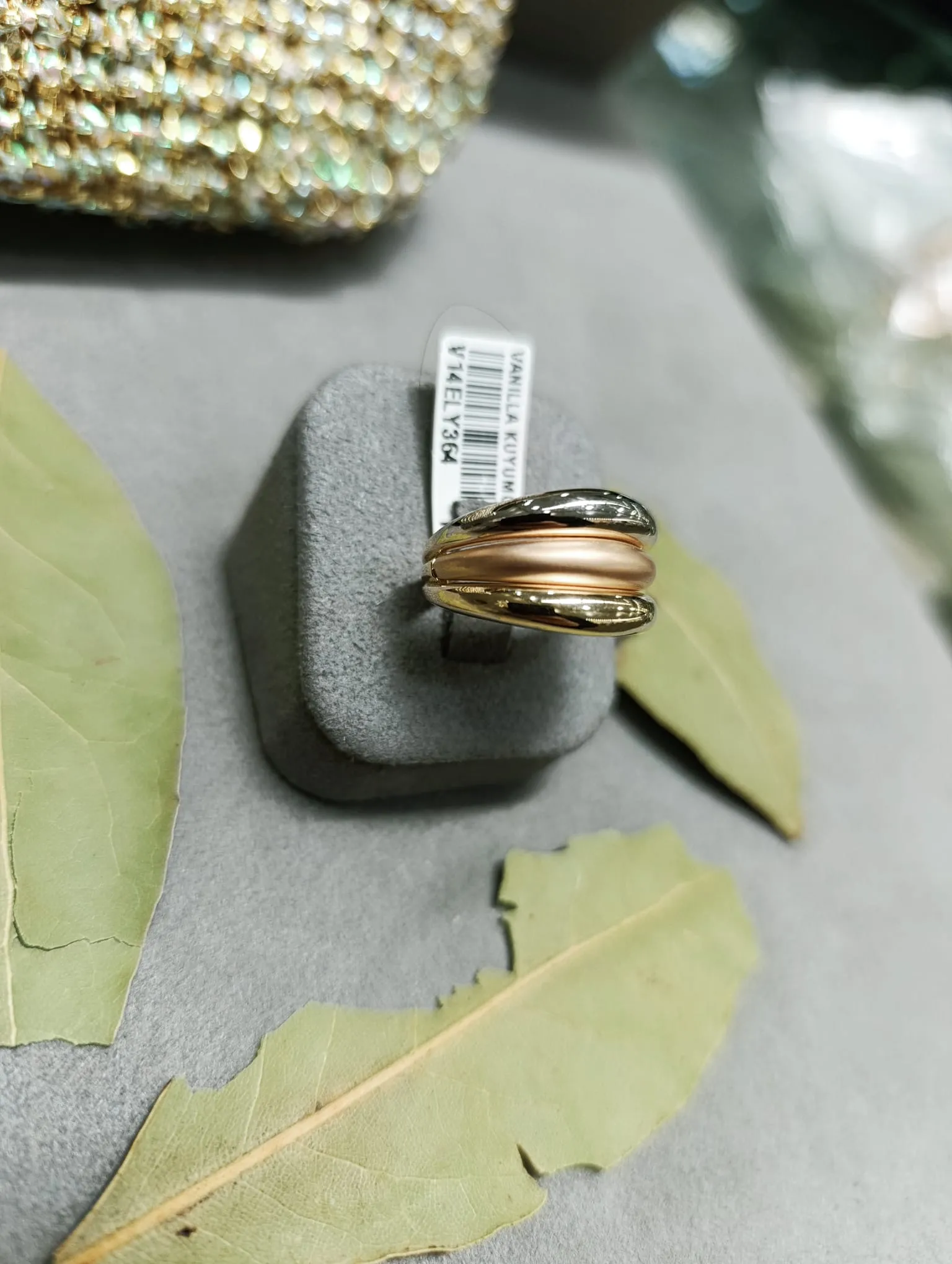 3 Renkli Round Style Yüzük