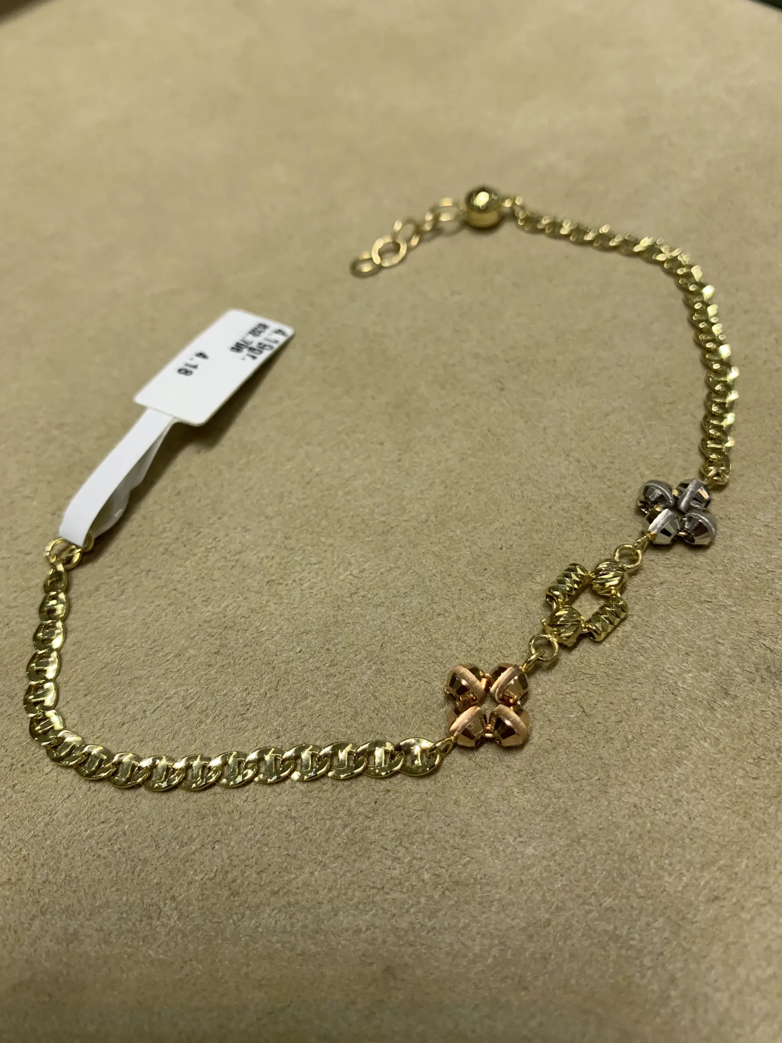 Dorika Roz Altın Beyaz Altın Sarı Altın bileklik