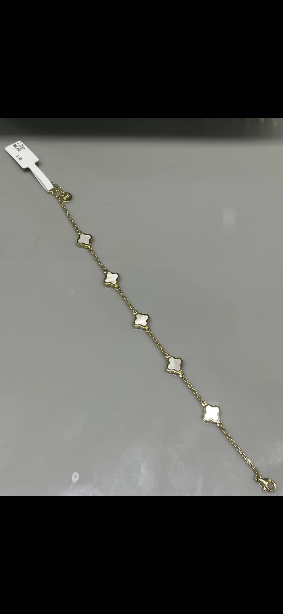 Beyaz Yoncalı Bileklik 